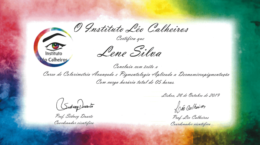 Certificado Colorimetria Lene Silva